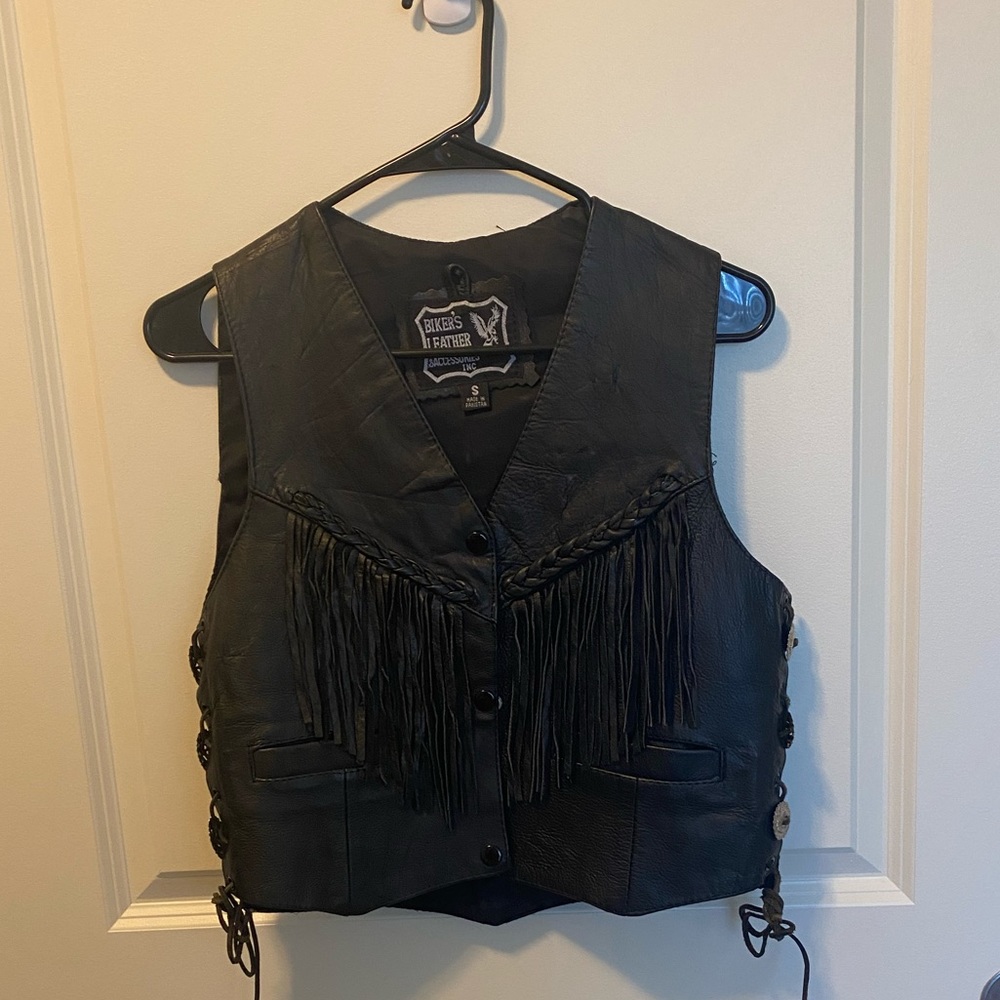Authentic Leather Western Style biker Vest